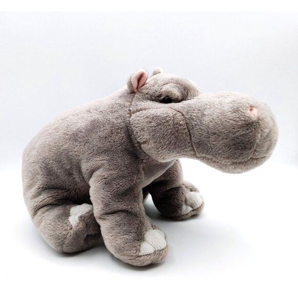 Wild Republic Gray Hippo Hippopotamus Plush Stuffed Animal Toy 13" - Picture 1 of 5